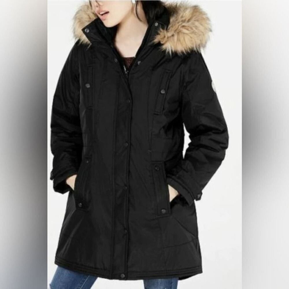 NWT MADDEN GIRL PUFFER HOODIE WINTER FAUX‎ FUR COAT SIZE XL